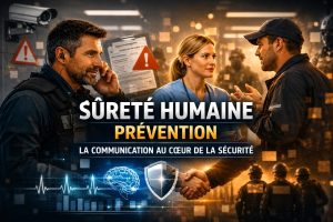 Visuel illustrant la sûreté humaine en entreprise, mettant en avant la prévention et la communication comme leviers essentiels de sécurité.