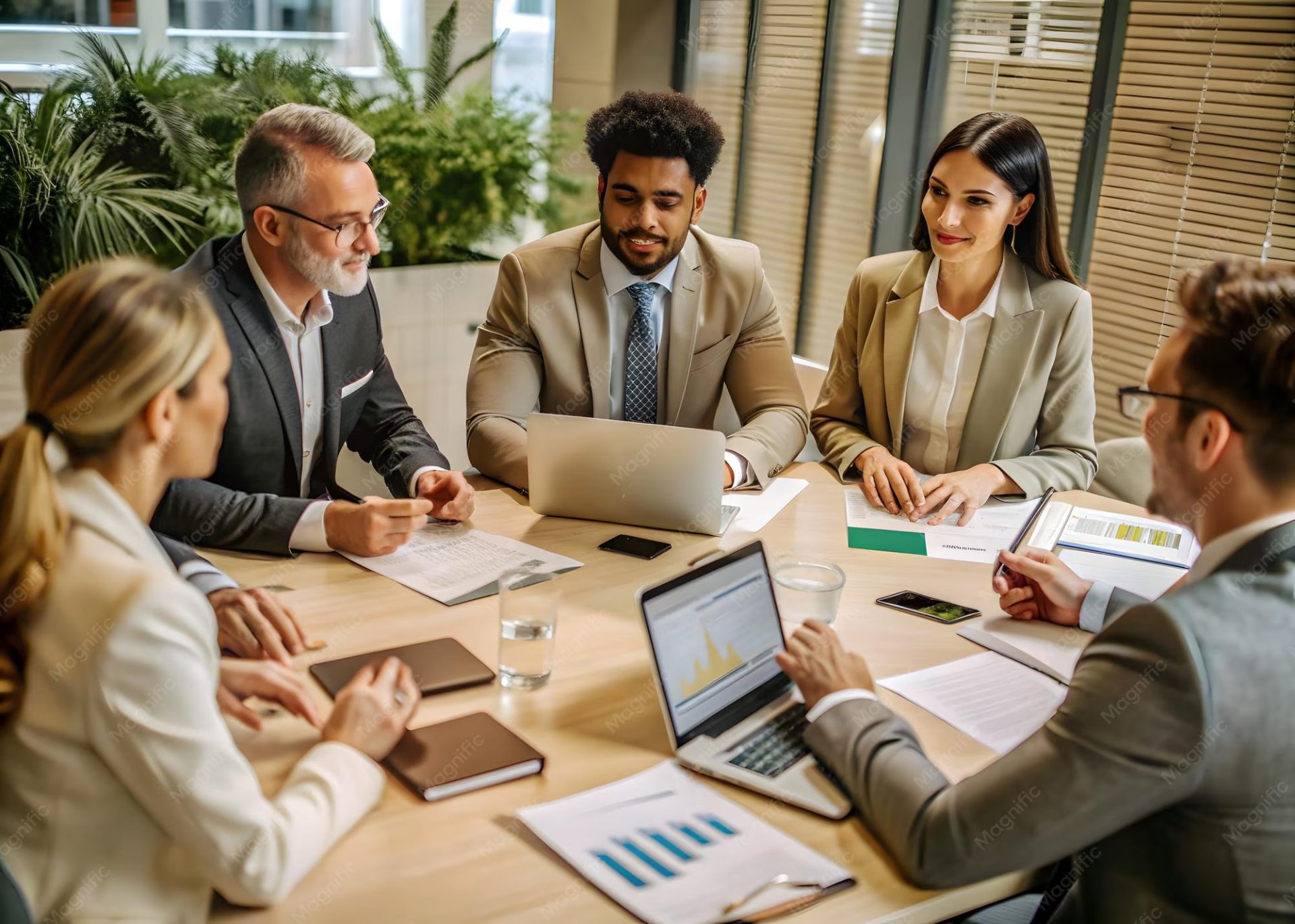 Réunion professionnelle autour d’une table, silhouettes anonymes en discussion calme, illustrant la gestion de conflits et la prévention des tensions.